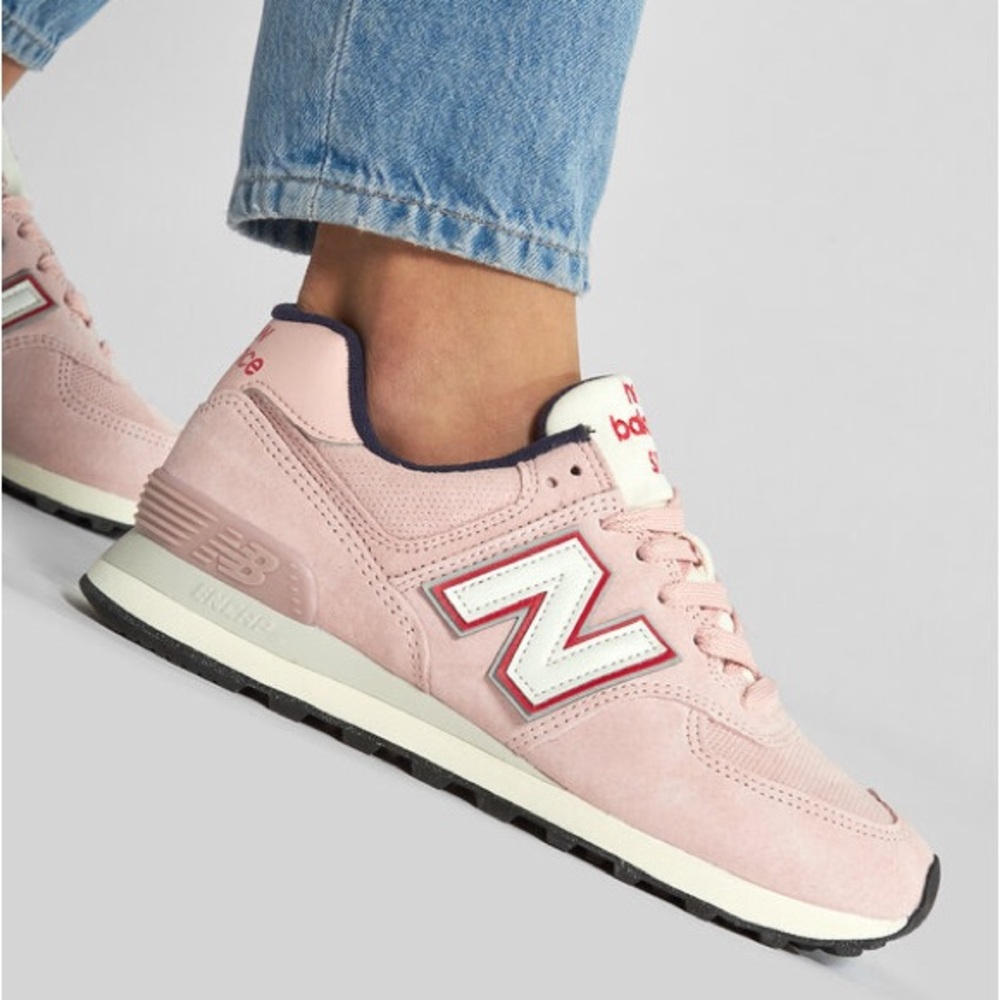 New Balance 574 Pink with Grey - Picture 1 of 10